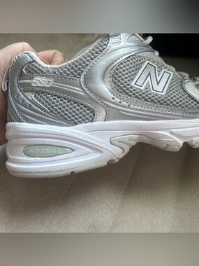 New Balance Silver and White 530 Athletic Sneaker